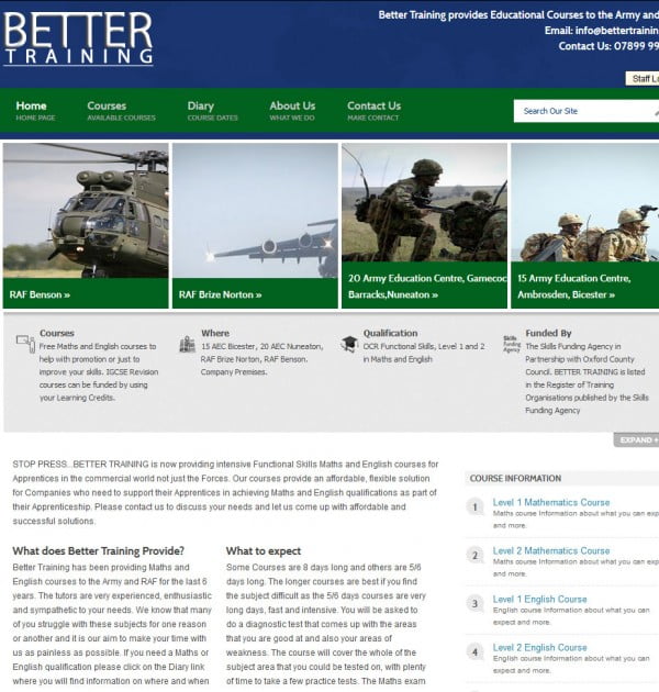 Bettertraining.or website design