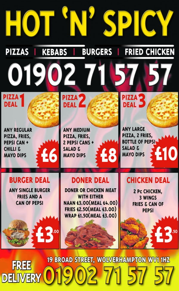 Hot 'N' Spicy leaflet design