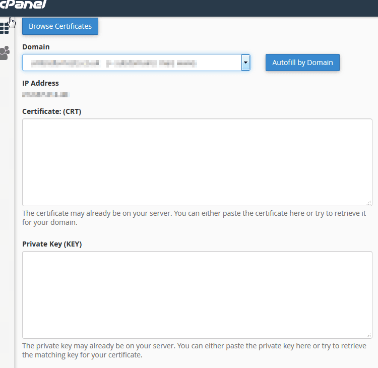 Install your SSL via cPanel