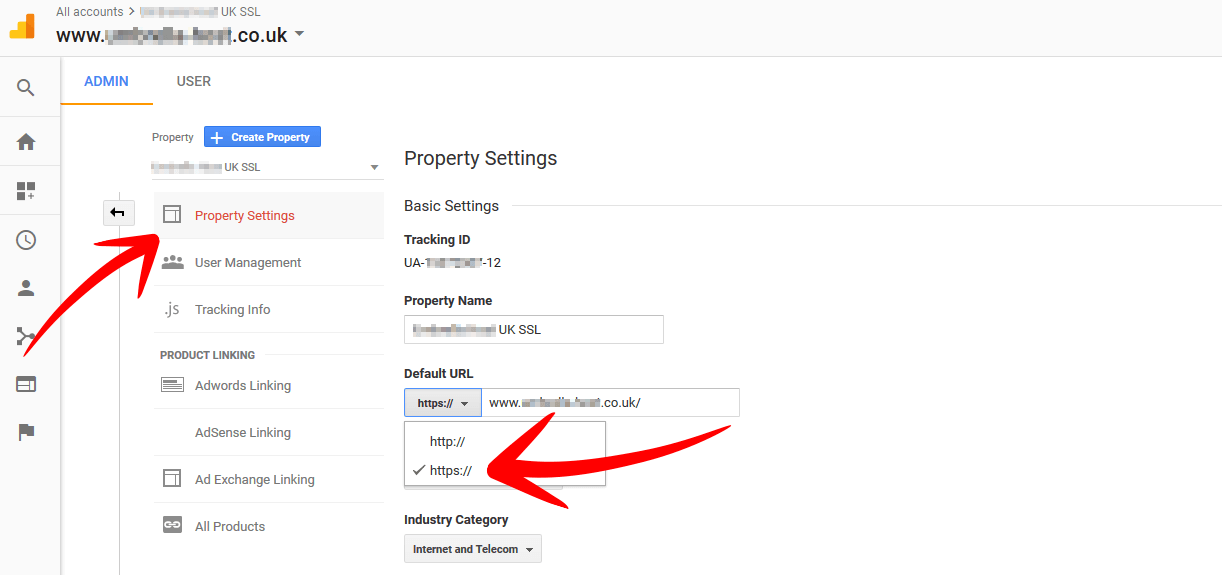 Google Analytics Property Settings