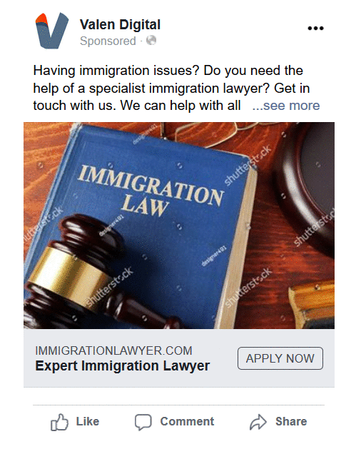 immigration lawyer lead ad review